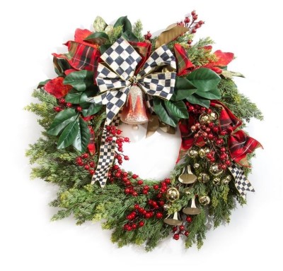 christmas wreath with bows